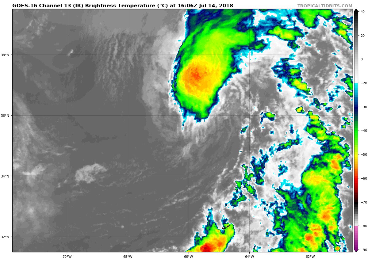 Beryl regenerates into a subtropical storm over the western Atlantic